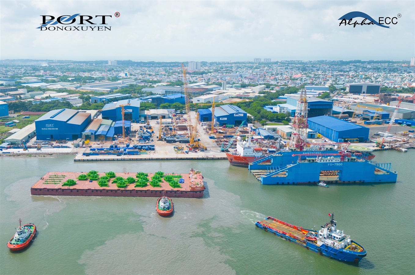 Cung cấp dịch vụ đại lý, cung cấp tàu lai và dịch vụ cầu cảng phục vụ Sà lan TIPM NO.514001 (LOA=141 M) tại Cảng Đông Xuyên